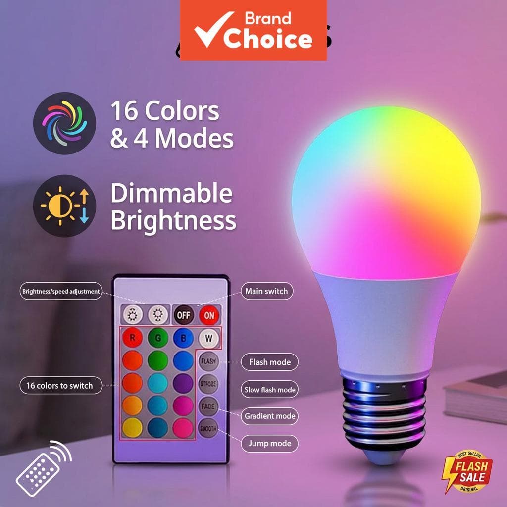 AXUS 16 Cores RGB Lâmpada LED Multicolor E27 Iluminação Doméstica Regulável 24 Teclas Controle Remoto Inteligente Luz