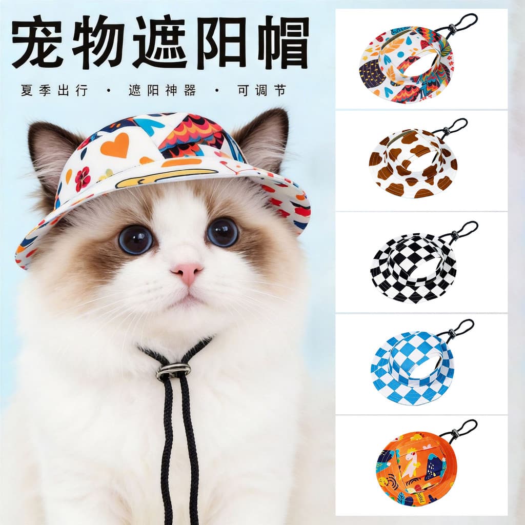 Chapéu para animais de estimação, filhote de cachorro, gato, Mini capa jeans, balde de grama, chapéu, capa de capacete,