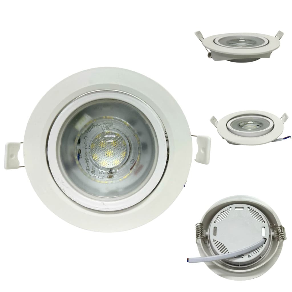 Spot Led Embutir Direcionável 9w Redondo 11x11cm Bivolt 110-220v Quente 3500K Teto Sanca