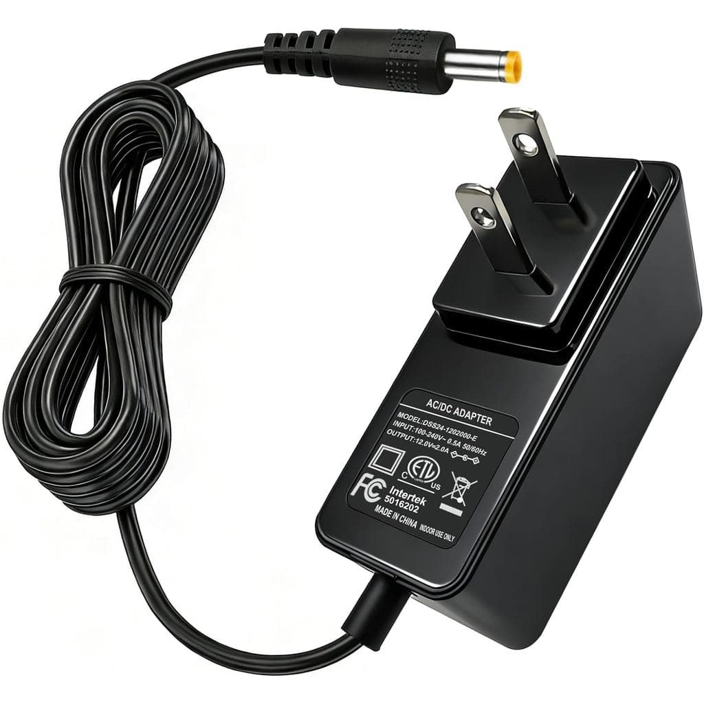 Carregador de 12V de substituição compatível com o piano digital Alesis Recital 61 88 teclas 7101215 7-10-1215, Adaptado