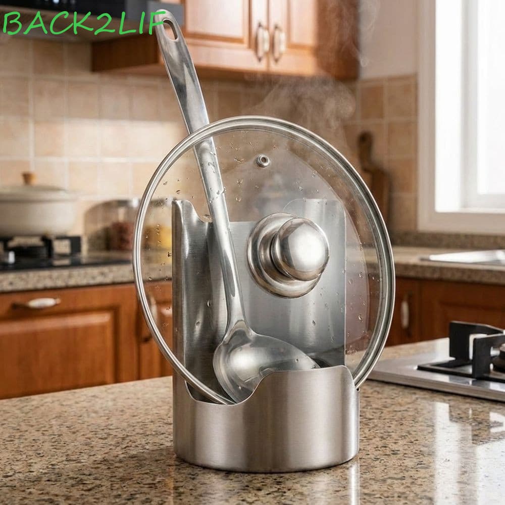 Rack De Armazenamento Para Tampa De Panela BACK2LIF , Bandeja De Suporte De Colher Resistente Ao Calor Antiderrapante ,
