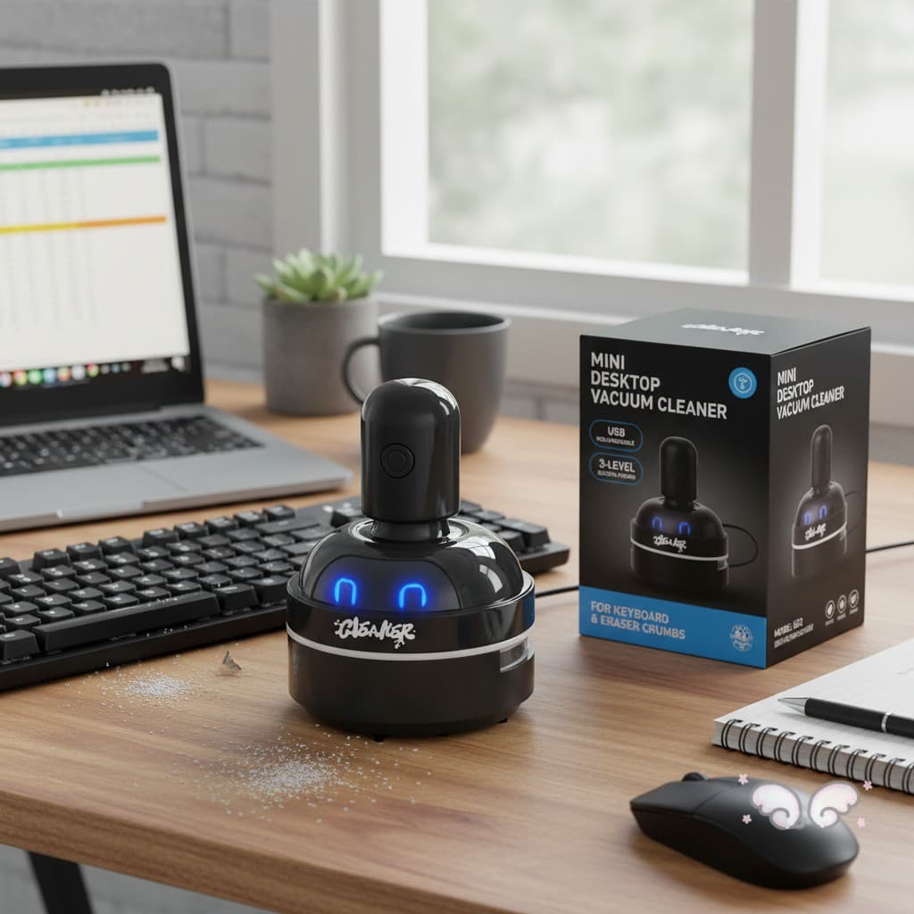 Mini Aspirador De Pó De Mesa Recarregável USB-Removedor De Migalhas De Borracha De Poeira De Teclado