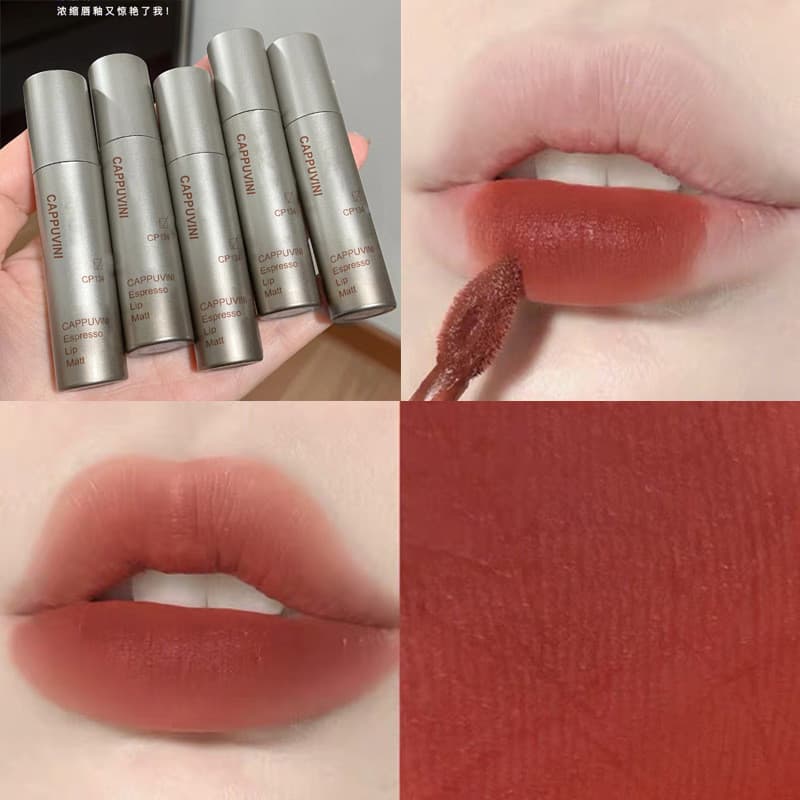 Batom de estilo italiano com textura espessa, acabamento fosco, batom aveludado de longa duração e acessível para mulher