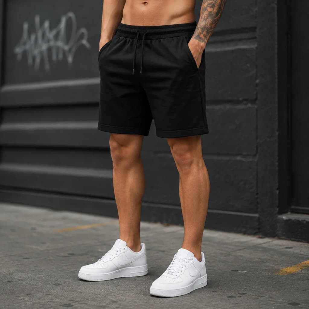 Bermuda Moletinho Masculina Shorts Moletom Liso Academia Treino Casual Com Bolso Cordão Ajustável Short Masculino Street