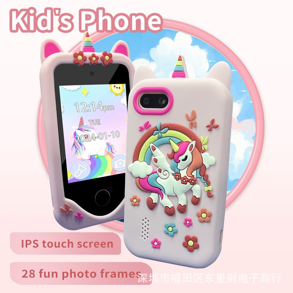 2026 novo produto câmera do telefone móvel das crianças unicórnio e tubarão S3 Smartphone toque brinquedo câmera das cri