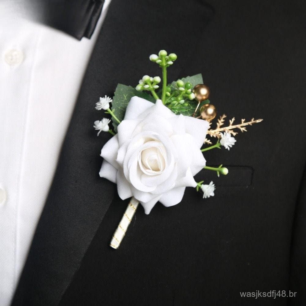 YINFANTEWN Noivo Rosa Boutonniere , Moda Romântica Terno De Casamento Corsage , Acessórios Para Casa De Botão