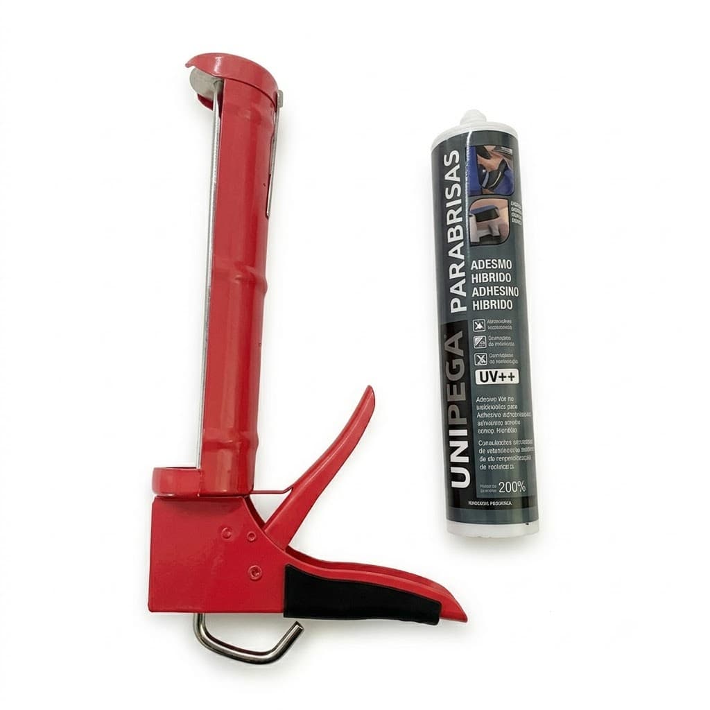 Kit Pistola Aplicadora Silicone + Silicone PU Para-brisa Vedação