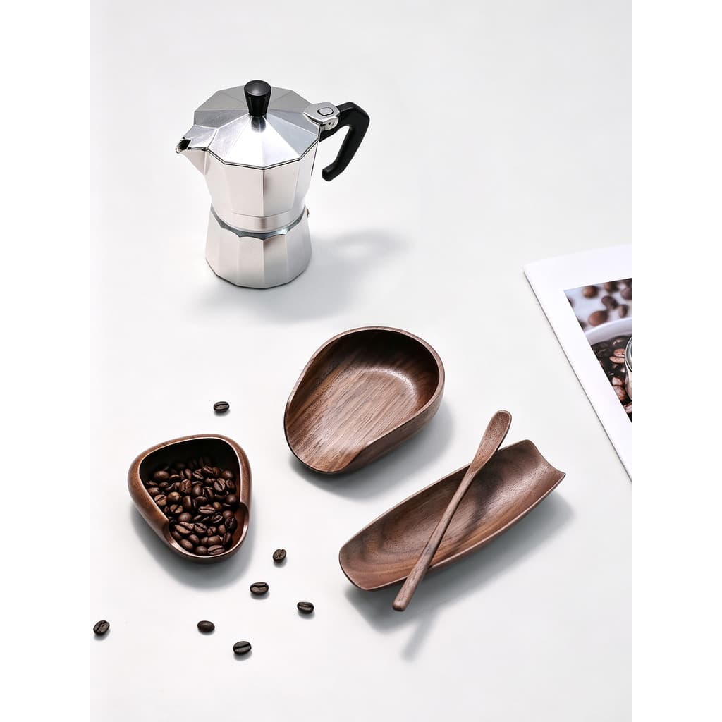 Colher de café de nogueira preta colher de medição alça longa colher de grãos de café pode levar feijão colher quantitat