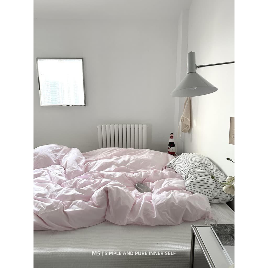 Capa de edredão única de algodão puro rosa menina 200x230 peça única 150x200 capa de edredão única de 1.5 m