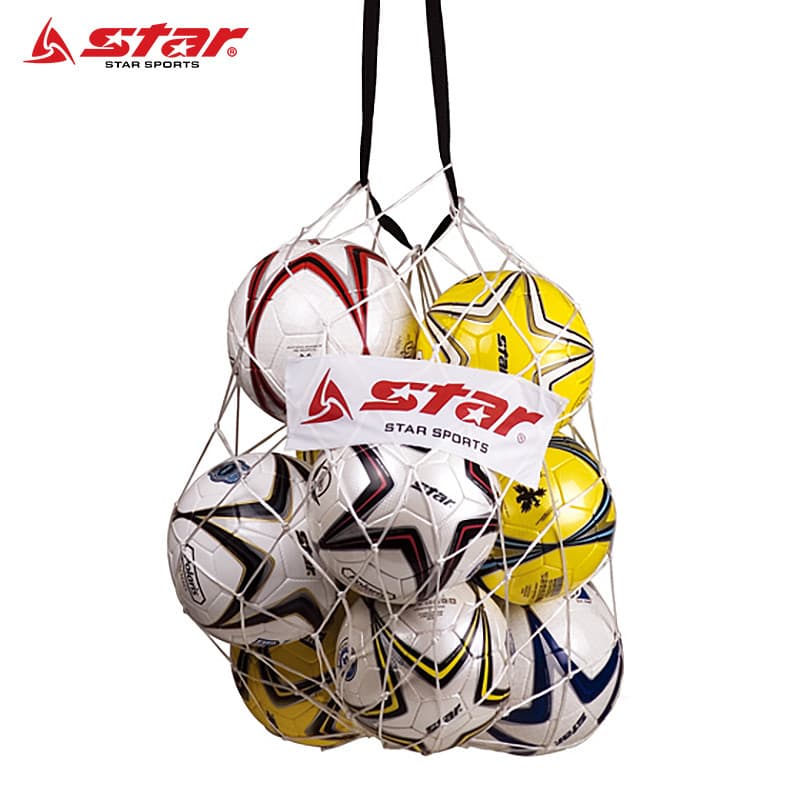 Rede de futebol estrela pode conter 10 bolsos de rede grandes de futebol, basquete, vôlei, armazenamento, bolsos de rede