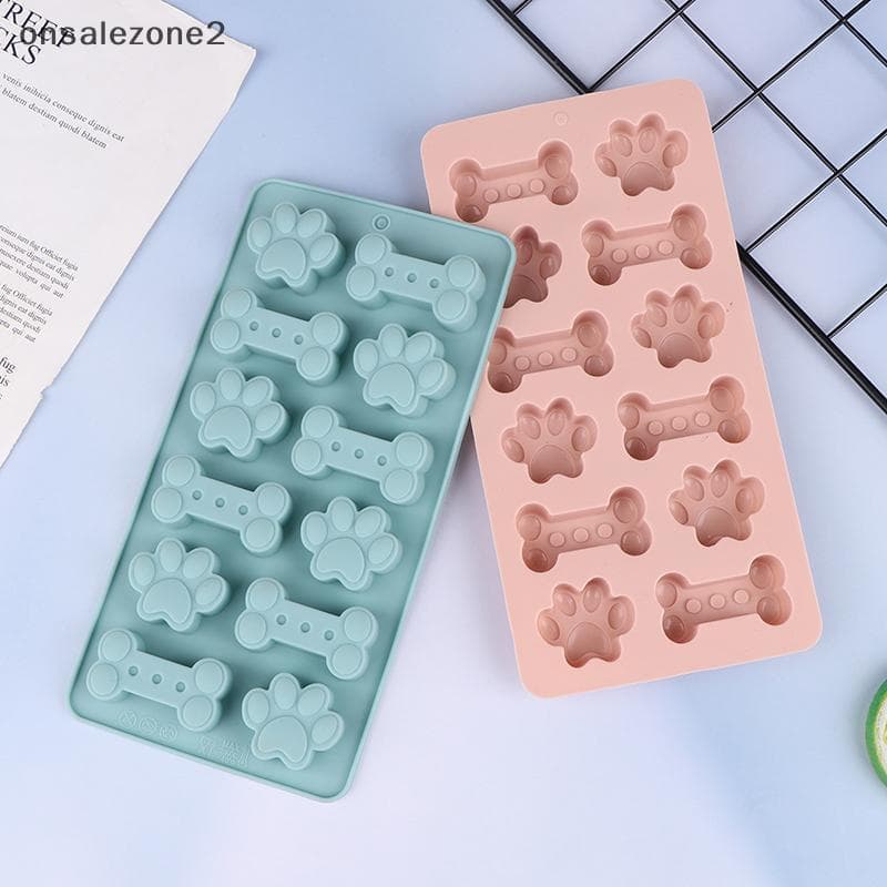 ONS Silicone Filhote De Cachorro Pata Osso Moldes Elegante Molde De Biscoito De Chocolate Para Assar Não-Sti Cão Tratar