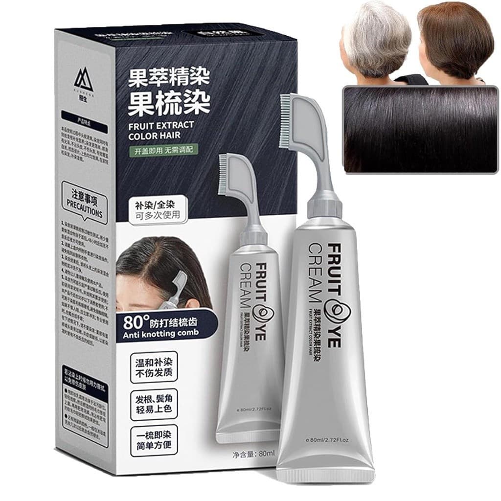 Tintura capilar preta 80ml, vem com aplicador em formato de pincel, cobre eficazmente os cabelos grisalhos, tintura capi