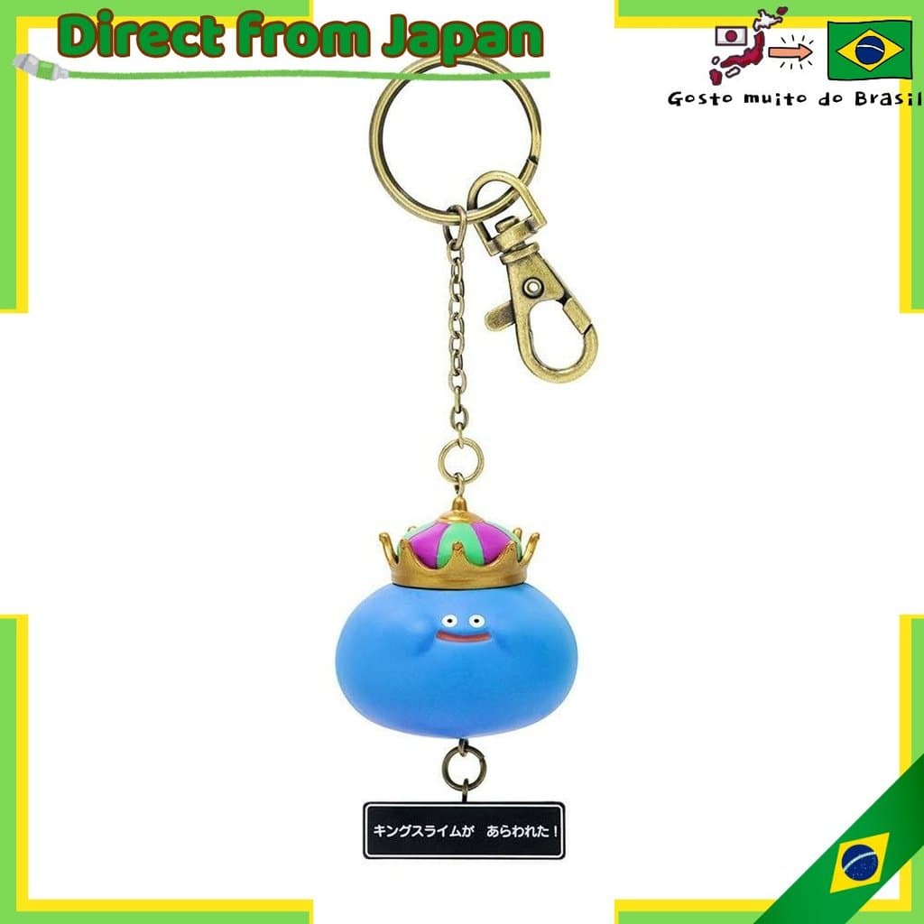 【direto do Japão】 Chaveiro com figura de Dragon Quest: Rei Slime
