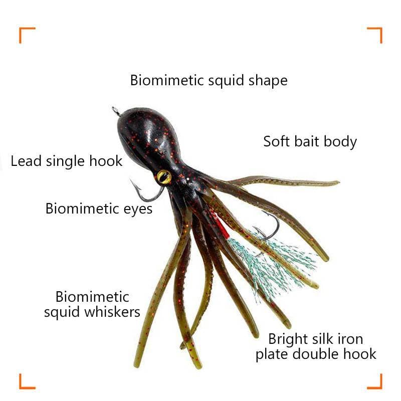 Polvo Isca De Pesca 19g Gancho Duplo Artificial Silicone Iscas Macias Triplo Gabarito Afundando Swimbaits Para Baixo Tru