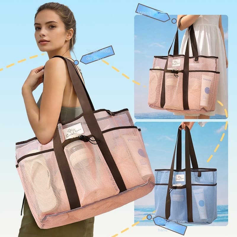 Bealian novo estilo portátil saco de praia grande capacidade viagem Outing maiô saco armazenamento portátil natação féri