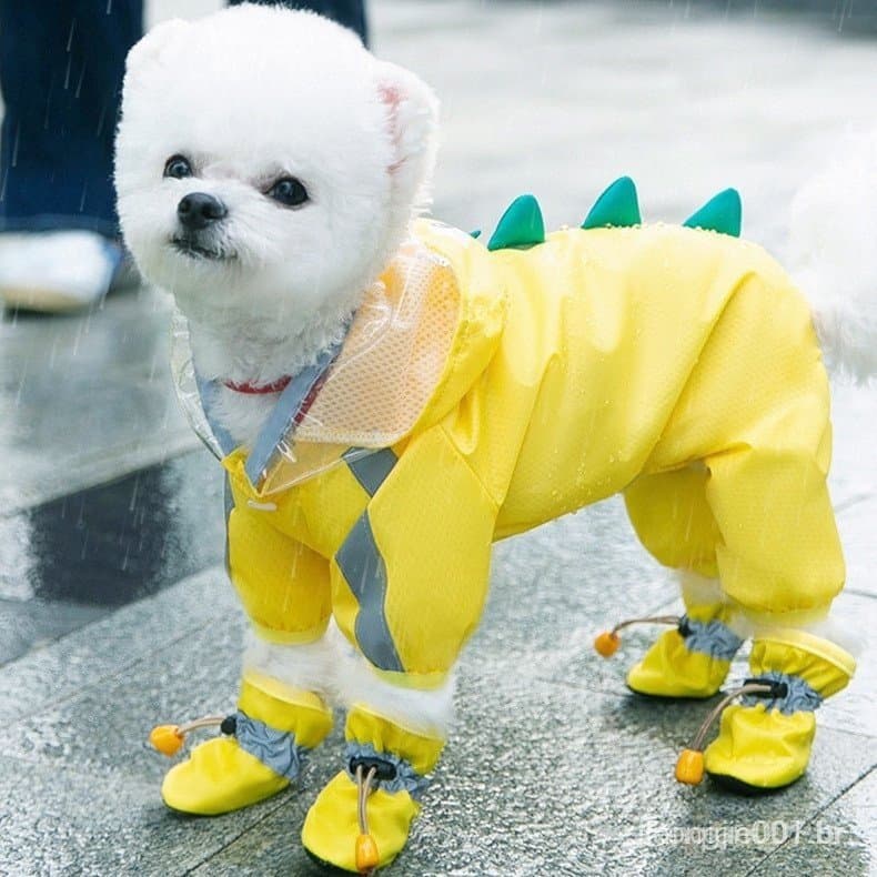 Capa De Chuva Ajustável À Prova D'água Para Cachorro