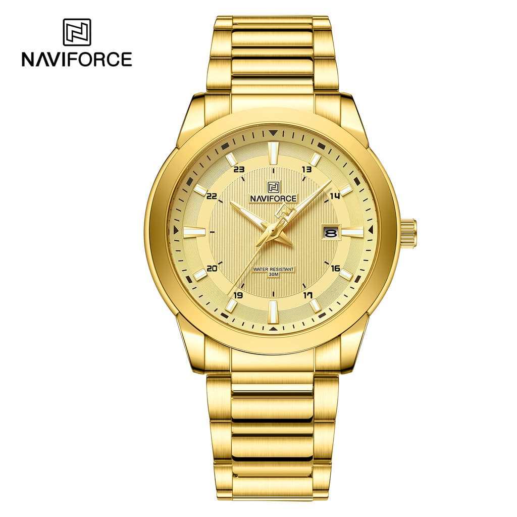 NAVIFORCE Design Original De Aço Inoxidável Moda Relógios Masculinos Calendário Simples De Pulso À Prova Dwaterproof Águ