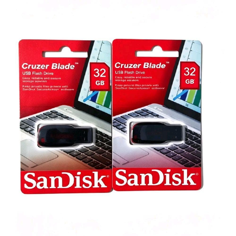 SanDisk Cruzer Blade 32GB USB Flash Drive Armazenamento Portátil e Seguro para Dados
