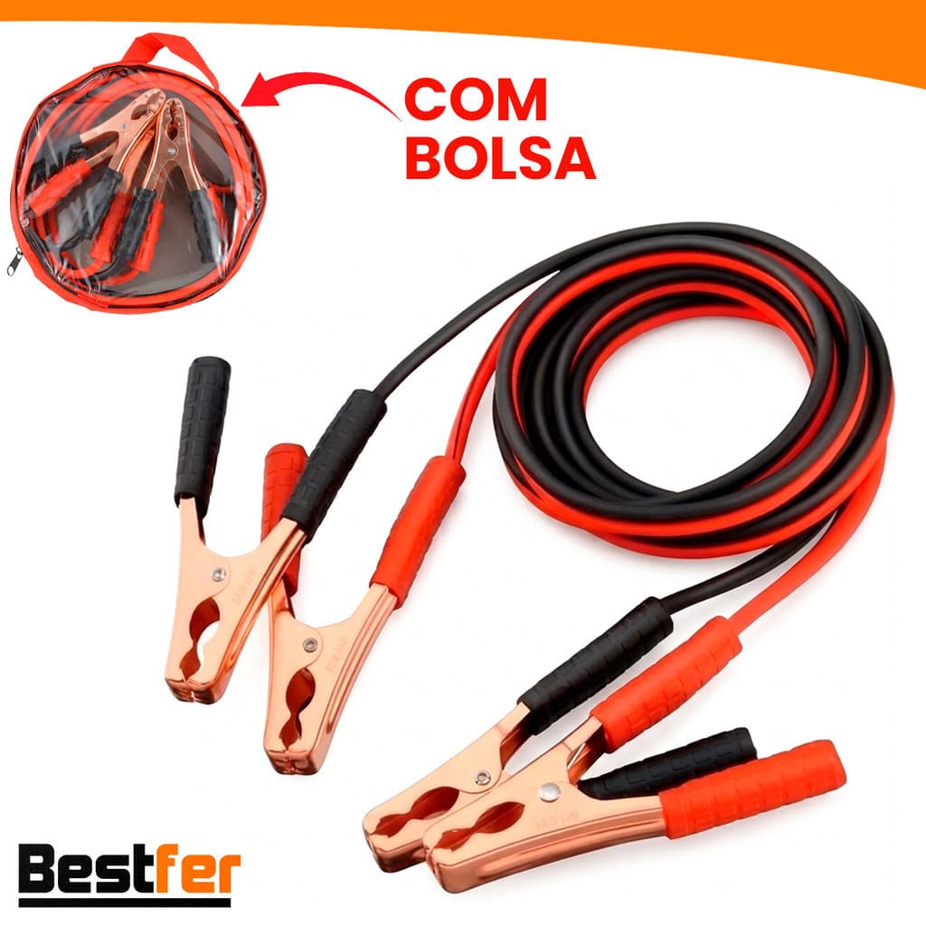 Cabo Chupeta Carregador Bateria Bestfer 1500amp Carro Caminhao Moto 2.5m