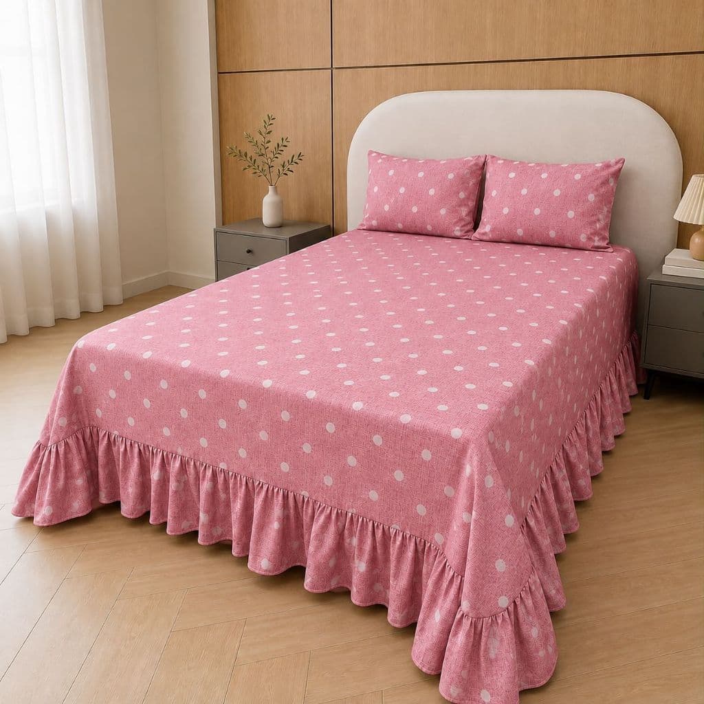 Lençol Colcha de Babado Estampada 2,40mx2,50m - Toque de Algodão Belíssima
