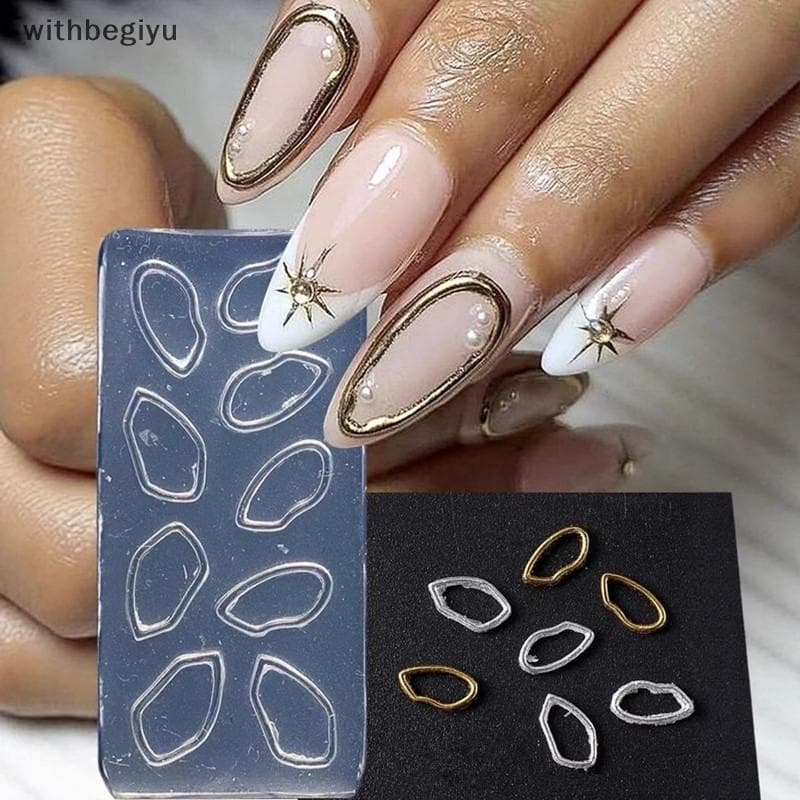 dfd Molde De Silicone Macio Para Arte Em Unhas , Moldes De Borda Oca Irregular , 3D , Modelo De Design De Acessórios Sal