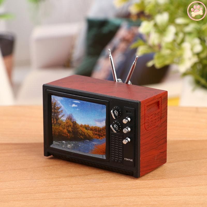 Carro 1 : 12 Casa De Bonecas Em Miniatura Televisão TV Com Imagem Boneca Móveis Modelo Brinquedo Quente