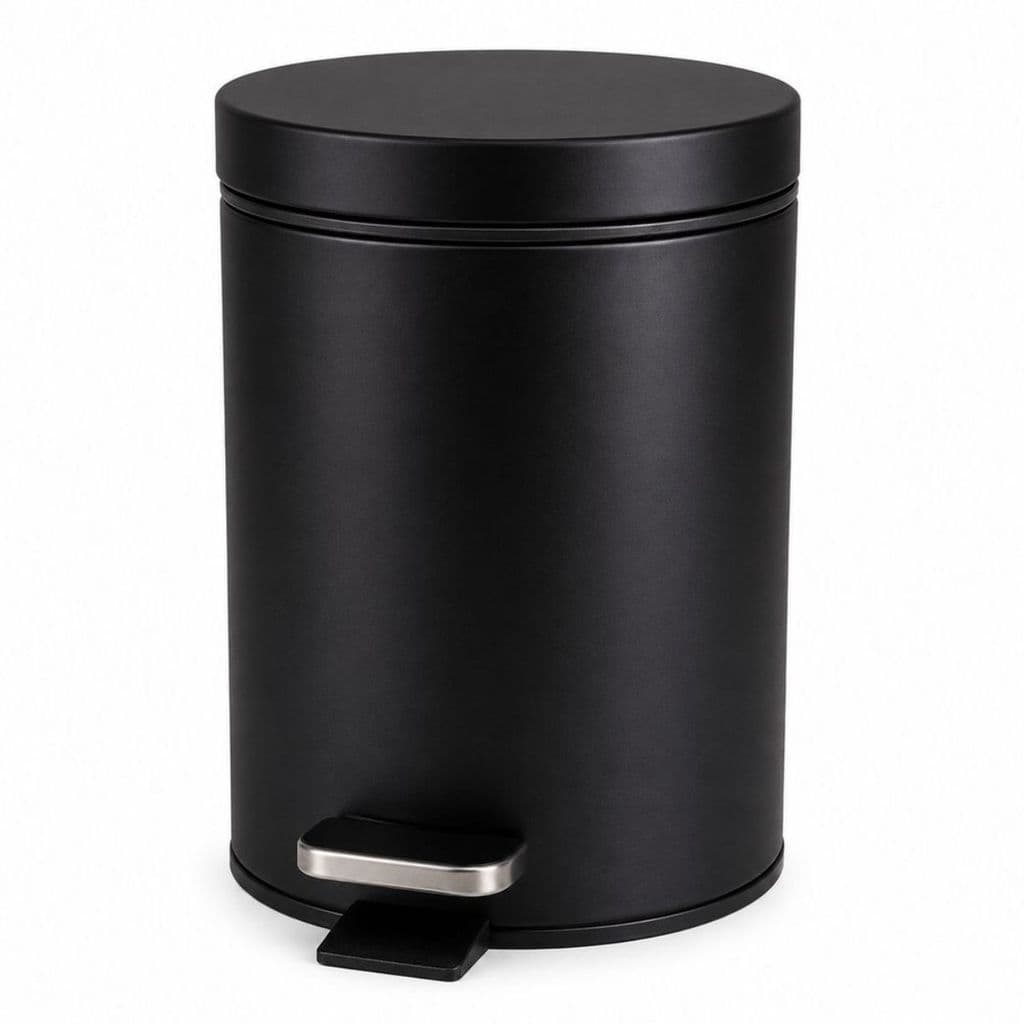 Lixeira Com Pedal 3 Litros Preta Plástico Metal Banheiro Cozinha