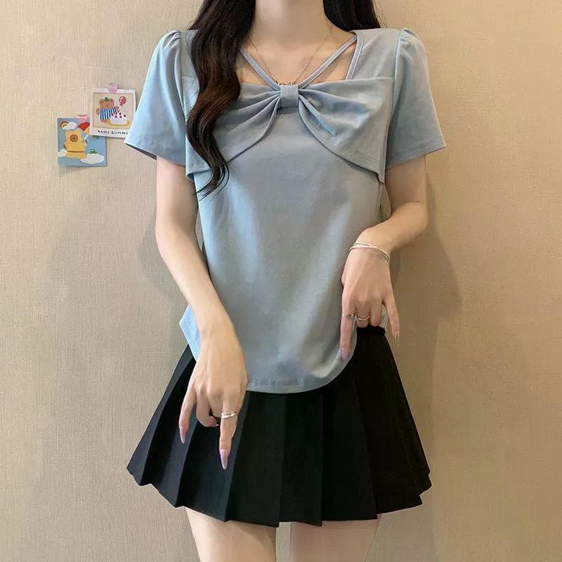 Novo tamanho grande roupas femininas verão ligeiramente gordo mm estilo ocidental mais magro olhar elegante All-Match Fo