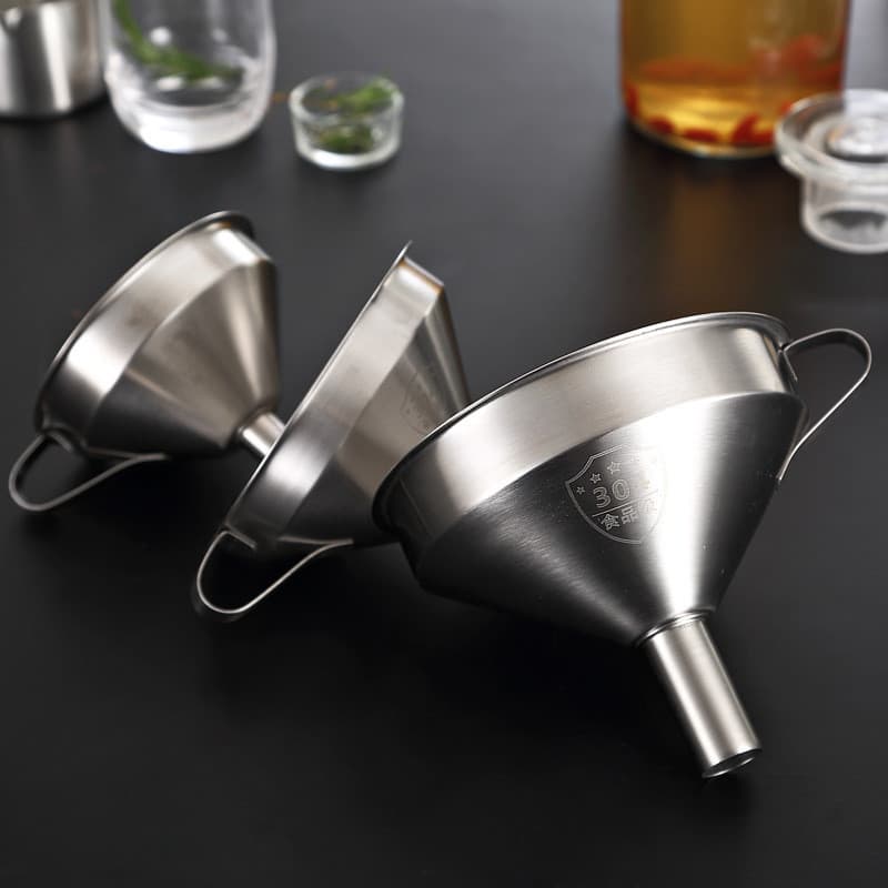 Vileshi 304 funil de aço inoxidável doméstico grande diâmetro Metal redondo vazamento vinho conjunto comercial pequeno f