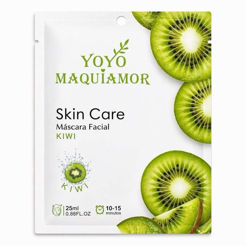 Máscara Facial de Kiwi Hidratante Revitalizante Iluminadora Skin Care 25ml para Cuidado da Pele