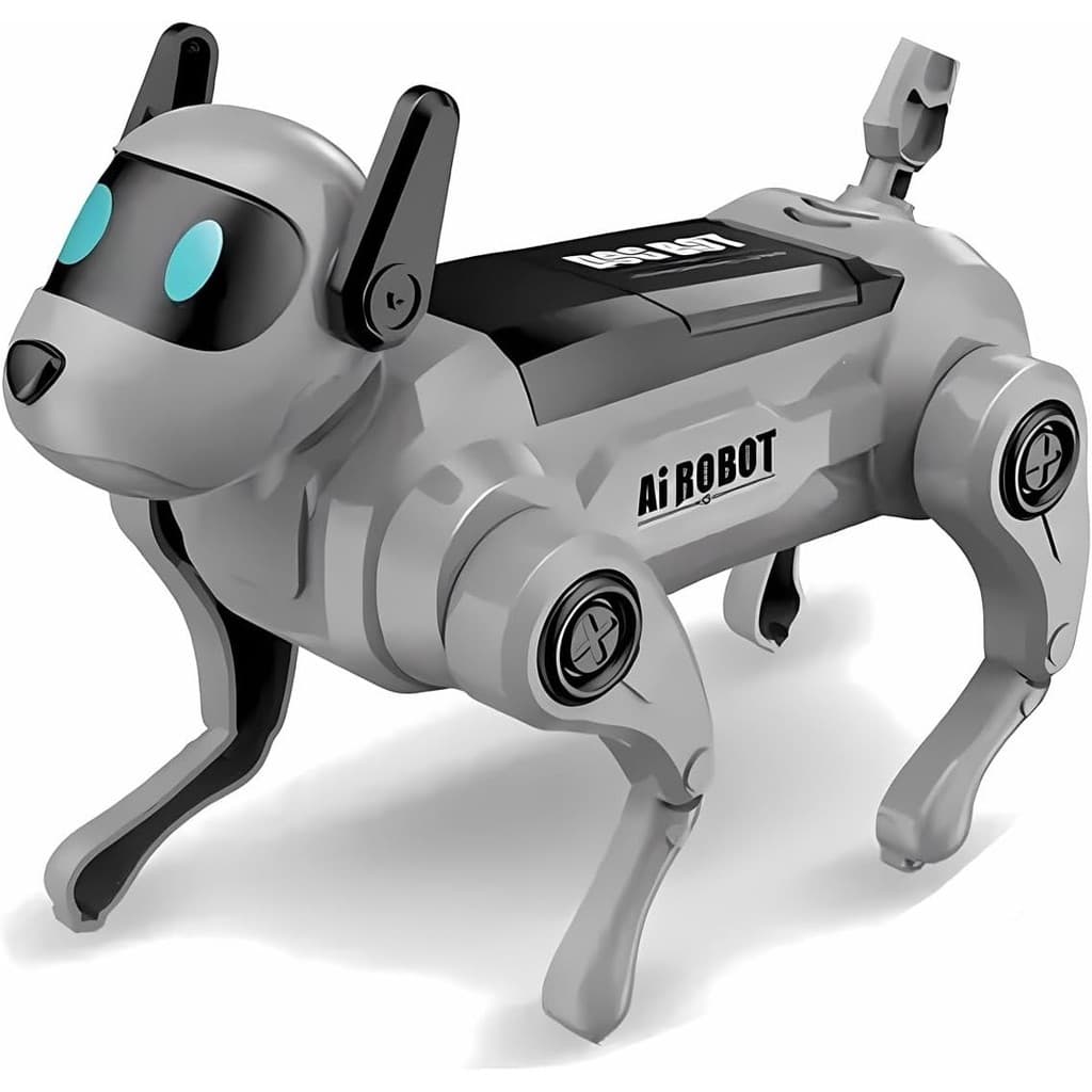 kit De Montagem De Cachorro Robô De Controle De Voz DIY , Membros Móveis , Cinza | Para Exibição De Mesa , Construção De
