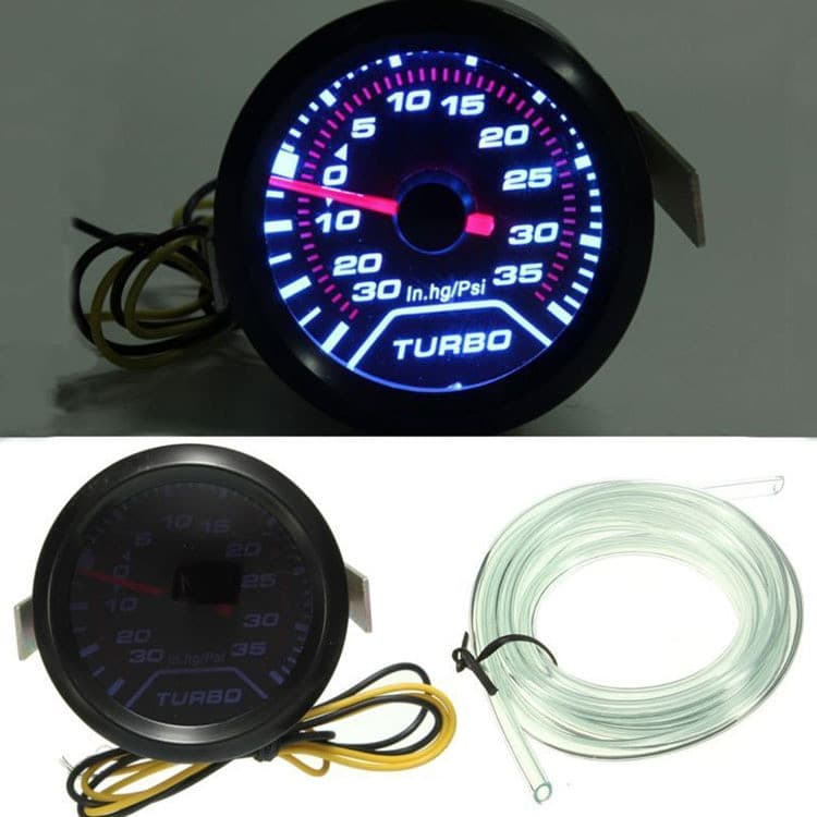 12V 2/ "Polegada 52mm instrumento de carro modificação do instrumento de corrida Display LED turboalimentado medidor pre