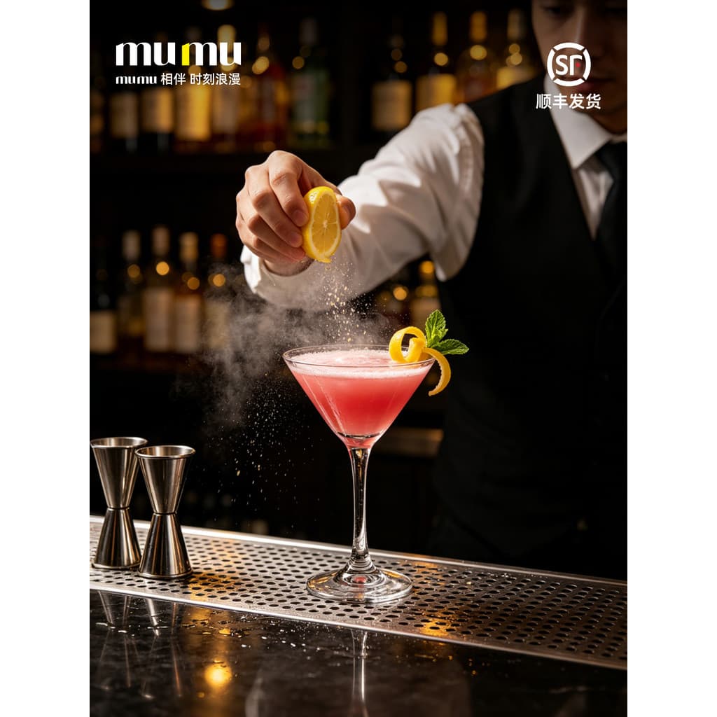 Mumumu Martini vidro de cristal Cocktail vidro High-End ins estilo taça barra luz luxo triângulo vidro