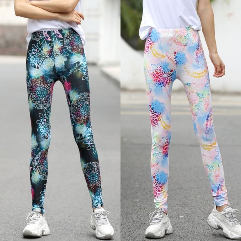 Nova Mandala leite seda Leggings primavera outono estilo fino na moda impresso calças femininas exterior Wear elástico f