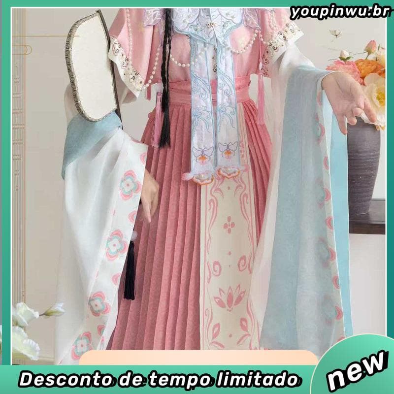 Fengjin Original Lin Daiyu cos Roupas cos Baodai Daiyu cos Sonho de Mansões Vermelhas Antigo Bordado Nuvem Ombro Hanfu C