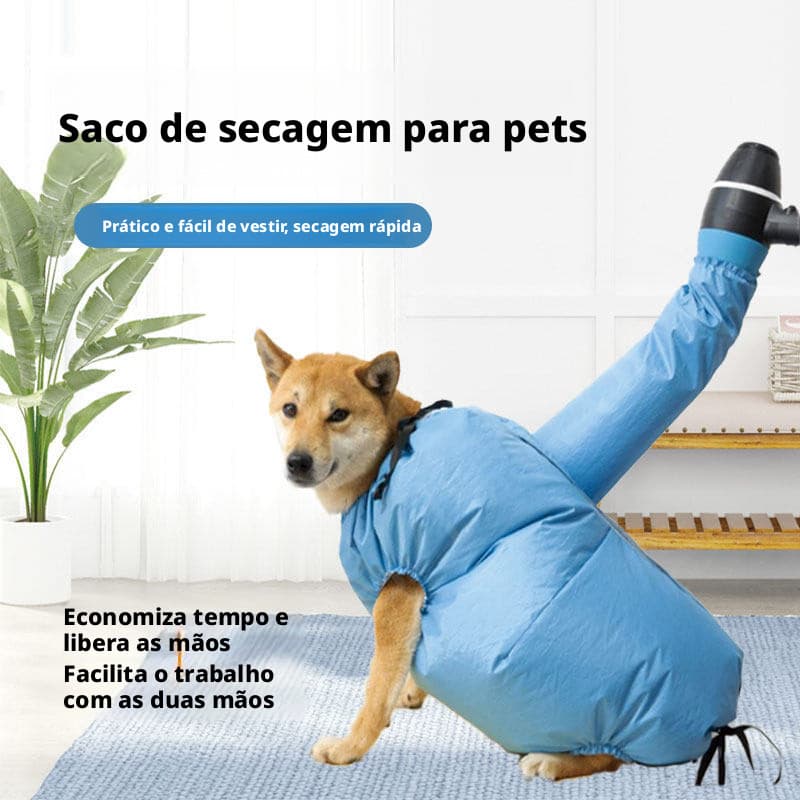 Saco de secagem para animais de estimação, adequado para gatos e cães, universal para banho e secagem do pelo.
