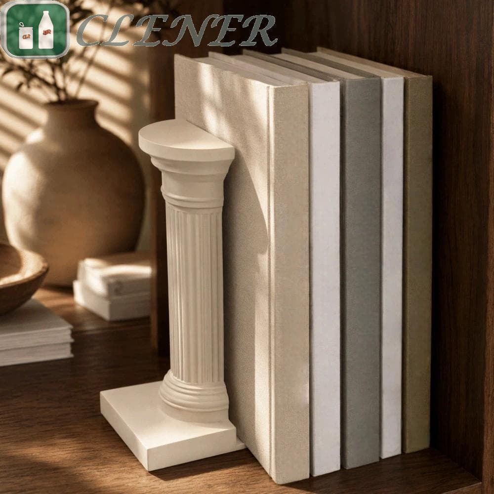 Mais Limpo 1 Par De Extremidade De Livro De Coluna Romana , Suporte De Livros Estilo Arquitetura Branca Em Forma De L Im