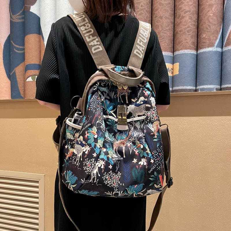 Mochila feminina 2026 novo estilo versão coreana na moda Casual Oxford girando grande capacidade senhoras mochila de via