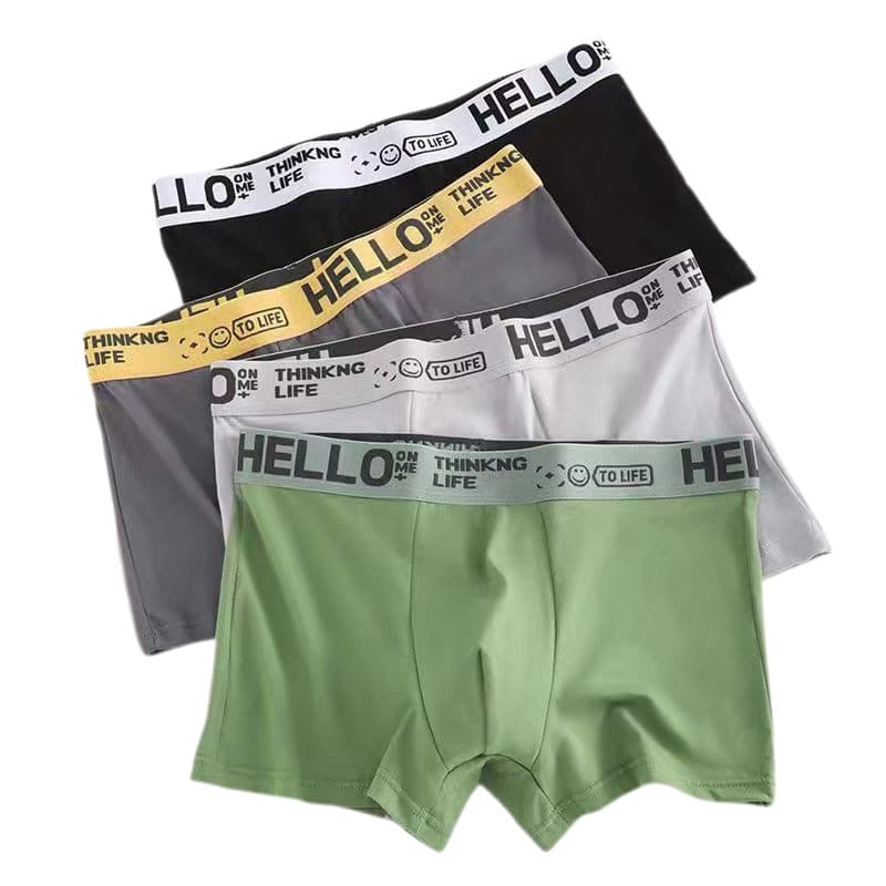 ❤❤ Cuecas boxer masculinas, roupa íntima antibacteriana, moda moderna, carta, cintura, única, confortável, cuecas boxer