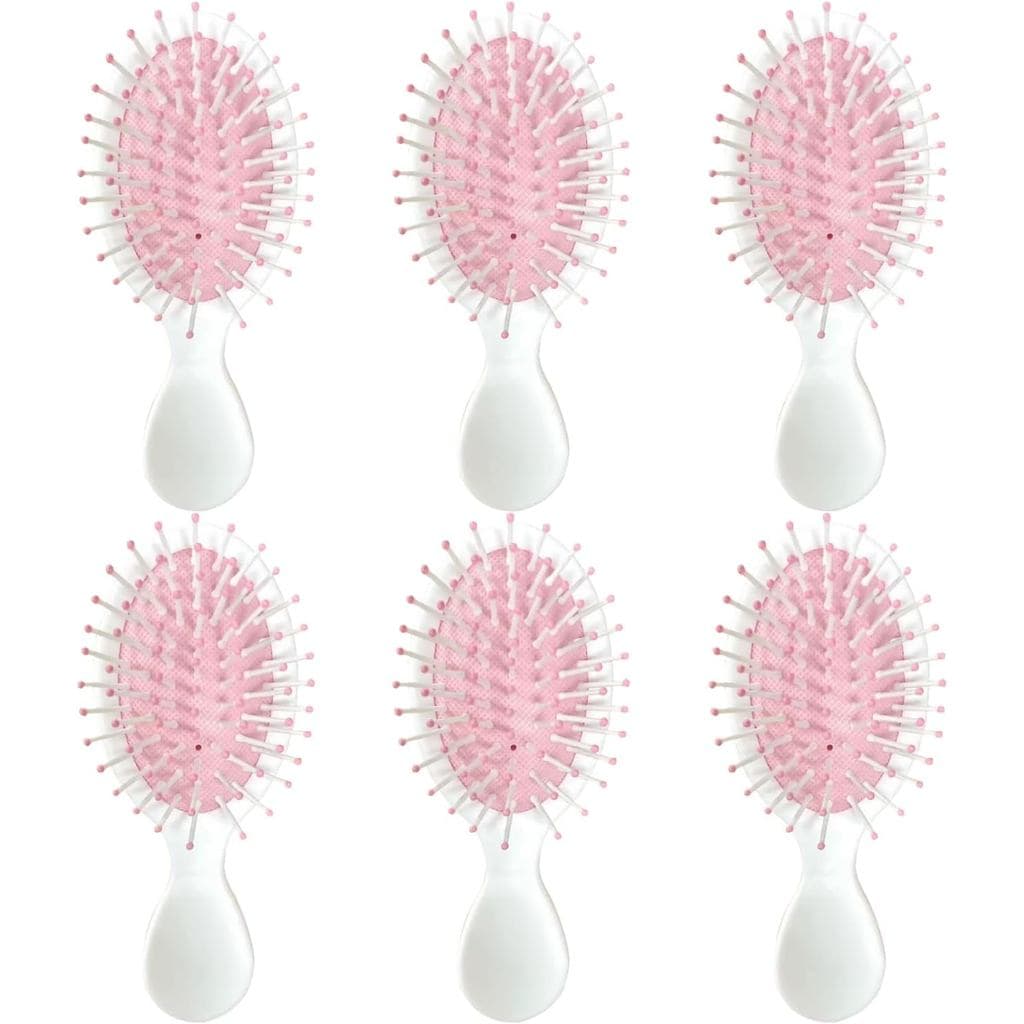 Conjunto de 6 Mini Escovas de Cabelo, Escova para Cabelo Molhado para Viagem, Mini Escova para a Maioria dos Tipos de Ca