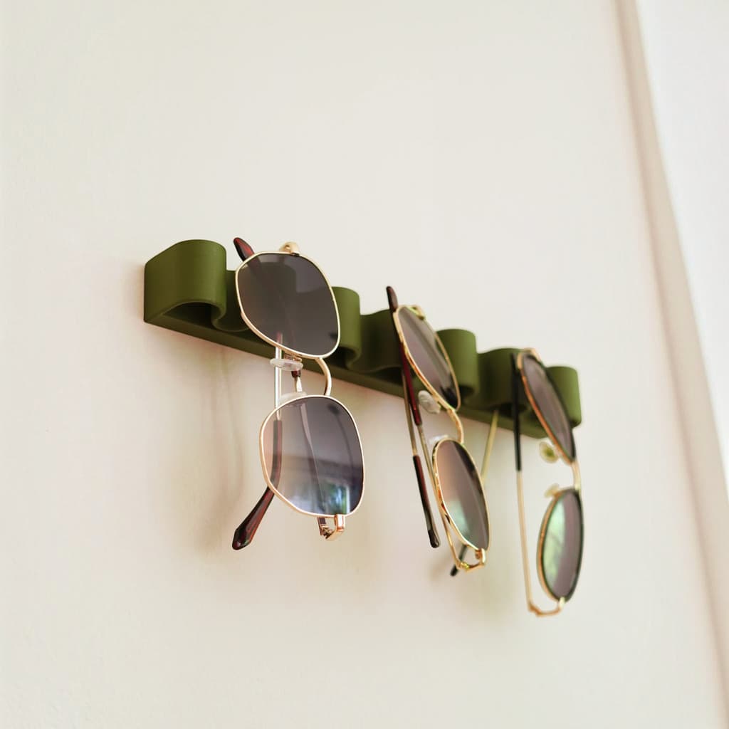 Suporte Organizador de Parede para Óculos de Sol e Grau Design Moderno - Fixação com Fita Dupla Face ou Parafuso