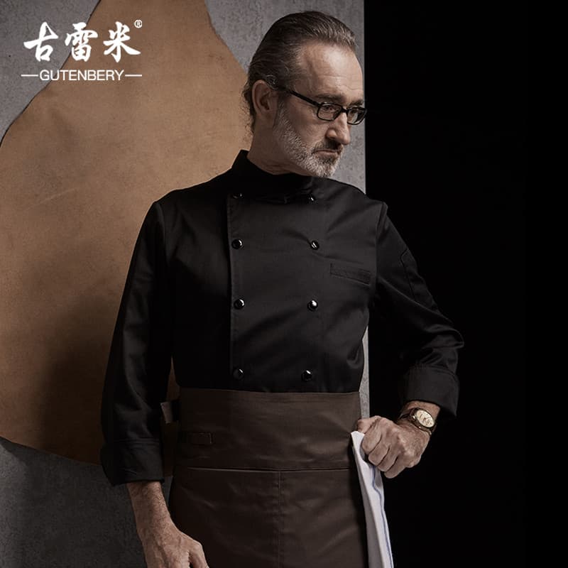 Guremi chef roupas de trabalho dos homens outono inverno roupas de manga comprida ocidental restaurante Hotel cozimento
