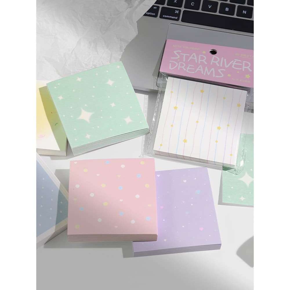 NOTA PARA 100 Folhas Bloco de Notas Tearable Galaxy Dream Series Estilo Artístico Simples Manual Material Base de Colage