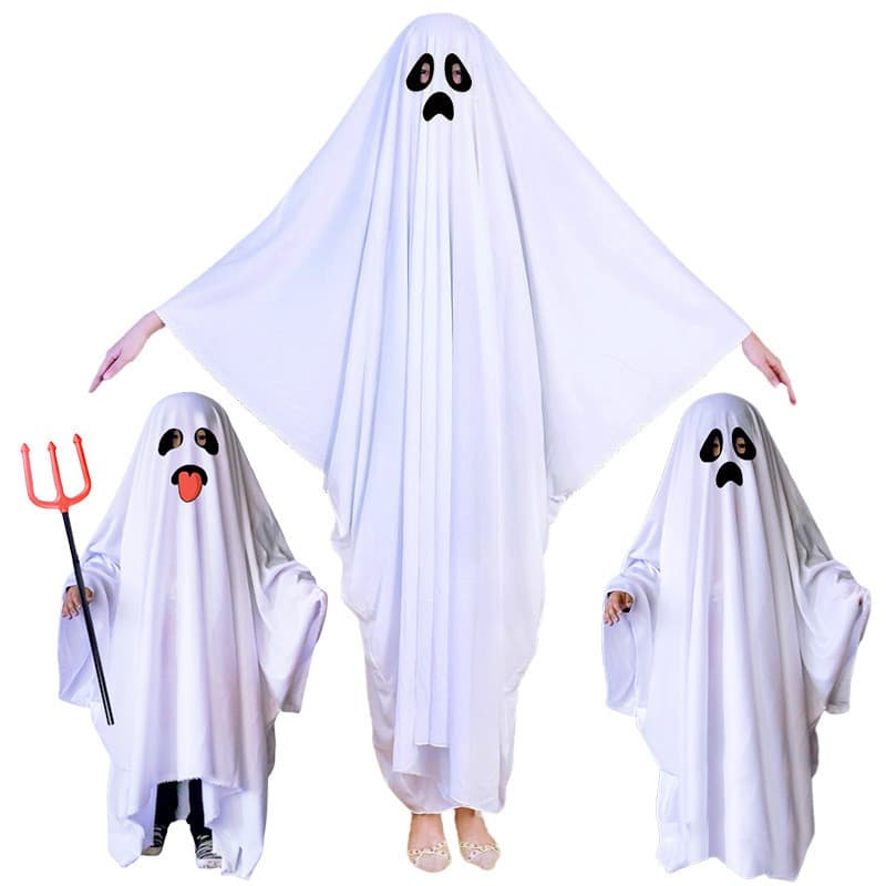 Halloween crianças adulto traje fantasma fantasma roupas manto traje decoração branco fantasma roupas jogar fantasma ade