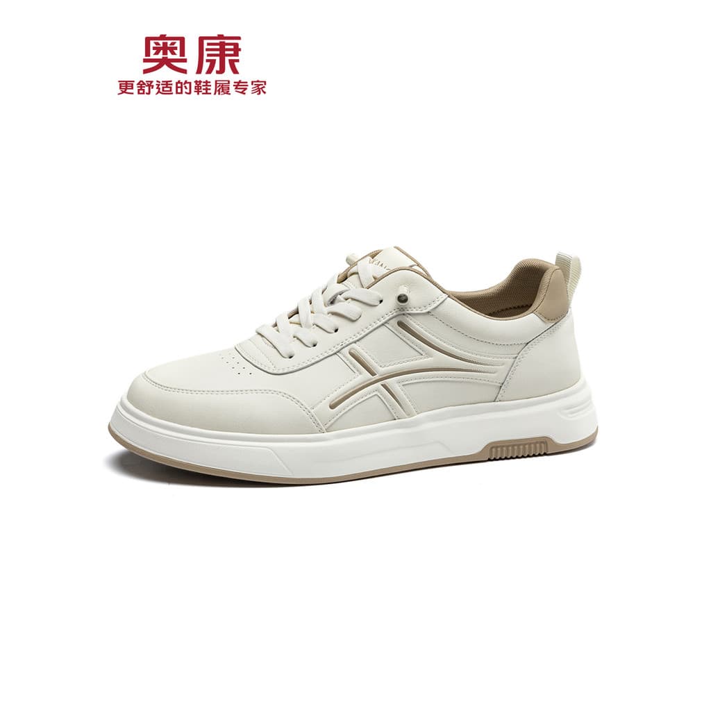 Okcom sapatos brancos masculinos 2026 novo estilo de sola grossa aumentando sapatos casuais masculinos sapatos de couro