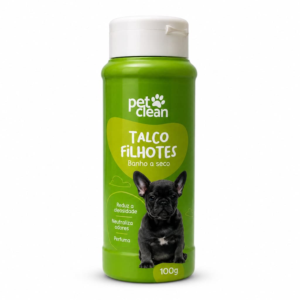 Talco Banho A Seco Filhotes Neutraliza Odores Pet Clean