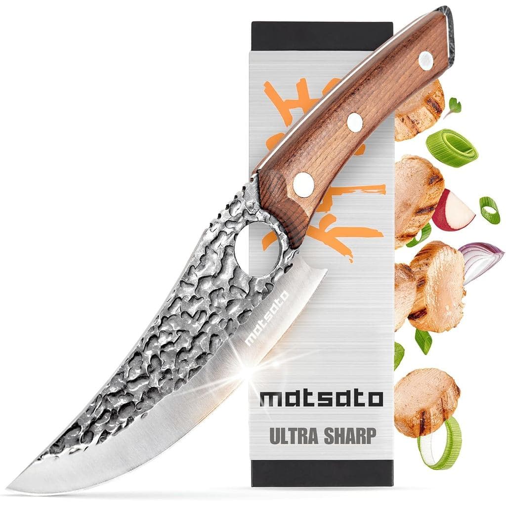 Faca de Chef Matsato - Faca de Cozinha Perfeita para Cozinhar e Picar. Faca de Aço Japonesa para Casa, Churrasco. Para E