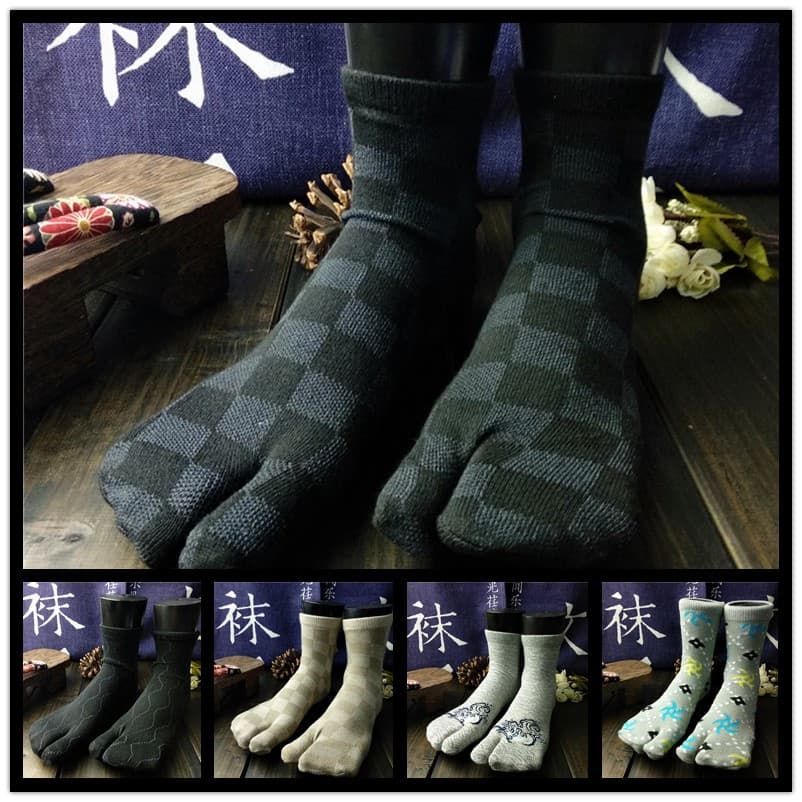 Meias Meias Loja Estilo Japonês Estilo Japonês Cor Lisa Meias de Dois Dedos Meias Curtas Masculinas Meias de Dedo Dividi