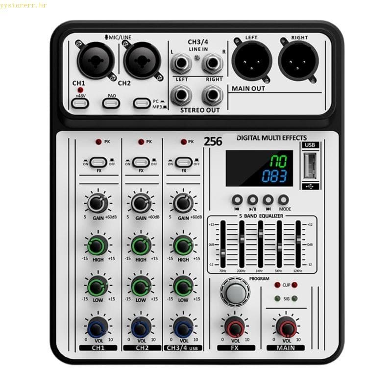 YYS Professional 4Channel DSP Mixer Conectividades USB Para Apresentações Palco