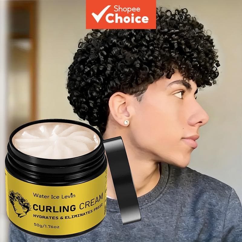 Creme Modelador de Cachos Levin Ice 50g, Creme Hidratante Antinó para Definir Cachos Naturais de Ondas e Cachos Permados